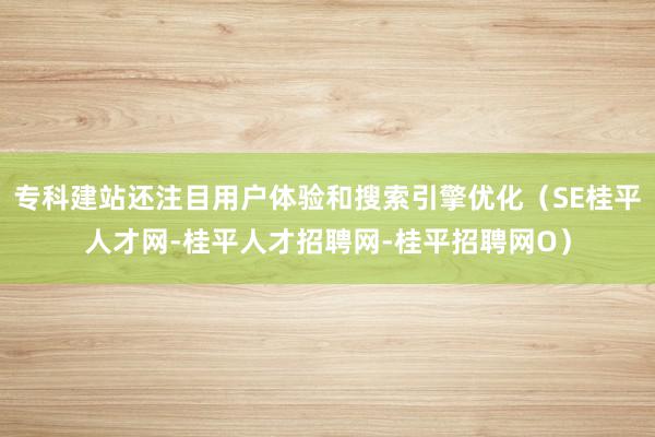 专科建站还注目用户体验和搜索引擎优化（SE桂平人才网-桂平人才招聘网-桂平招聘网O）